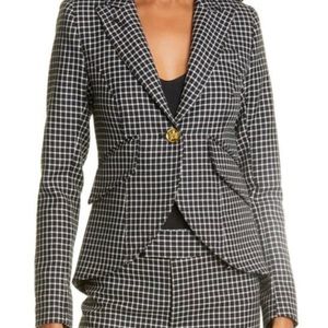 *NWT* Smythe Check Wool blazer in Black Grid. Size 8